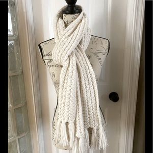 Gap Knit Cotton Scarf in Ivory